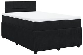 vidaXL Κρεβάτι Boxspring με Στρώμα Μαύρο 120x190 εκ. Βελούδινο