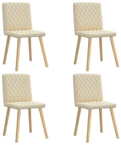 vidaXL Καρέκλες Τραπεζαρίας 4 τεμ. Κρεμ Υφασμάτινες