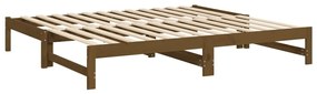 vidaXL Καναπές Κρεβάτι Συρόμενος Μελί 2x(90x190) εκ. Μασίφ Ξύλο Πεύκου