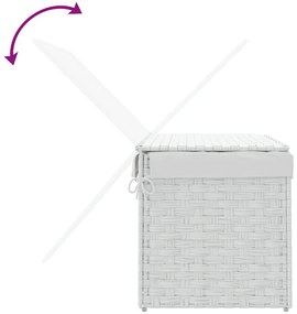 vidaXL Καλάθι Πλυντηρίου με Καπάκι Λευκό 55,5 x 35 x 34εκ. Συνθ. Ρατάν