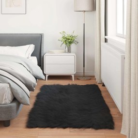 vidaXL Χαλί από τεχνητό πρόβειο δέρμα TAFALLA Μαύρο 60 x 110 cm