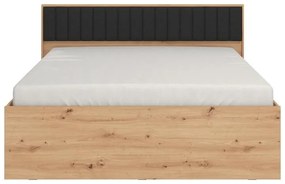Ξύλινο Κρεβάτι Varadero 160 Artisan Oak - Μαύρο 160x200 εκ. 175x206x92 εκ.