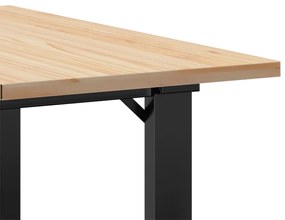 vidaXL Τραπεζάκι Σαλονιού Πλαίσιο Ο 60x60x40εκ Μασίφ Πεύκο/Ατσάλι