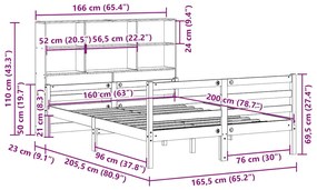 ΚΡΕΒΑΤΙ ΒΙΒΛΙΟΘΗΚΗ ΧΩΡΙΣ ΣΤΡΩΜΑ 160X200 ΕΚ ΜΑΣΙΦ ΞΥΛΟ ΠΕΥΚΟΥ 3322241