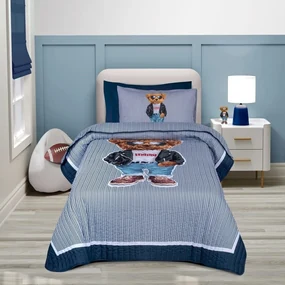 Κουβερλί Παιδικό 8838 Blue-White Greenwich Polo Club 160x220cm Microfiber