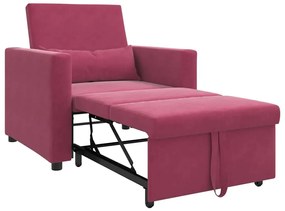 vidaXL Μονός καναπές-κρεβάτι Μπορντό 90 x 165 x 87 εκ. Βελούδο