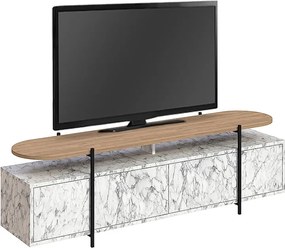 Έπιπλο τηλεόρασης Hanley λευκό εφέ μαρμάρου 160x35x48εκ