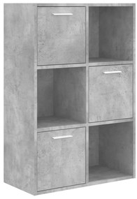 vidaXL Ραφιέρα με Ντουλάπια Γκρι Σκυροδέμ. 60x29,5x90 εκ. Επεξ. Ξύλο