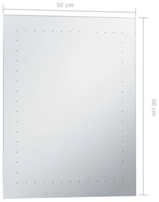 Καθρέφτης Μπάνιου Τοίχου με LED 50 x 60 εκ. - Ασήμι