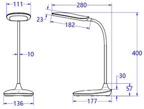 ΦΩΤΙΣΤΙΚΟ ΓΡΑΦΕΙΟΥ LED BLAIN HM4444.02 ΜΑΥΡΟ ABS