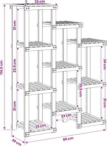vidaXL Βάση φυτών Λευκός Χρωματισμός 85 x 30 x 114,5 εκ.