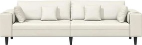 vidaXL Καναπές Κρεμ 250 x 77 x 76 εκ. Βελούδο