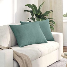 vidaXL Μαξιλάρι Καναπέ 2 pcs Θαλασσί 70 x 50 cm Υφασμάτινο Κορντουρά