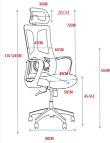 BF8600 Πολυθρόνα Γραφείου Διευθυντή, Mesh Μαύρο, Ύφασμα Μαύρο   1τμχ