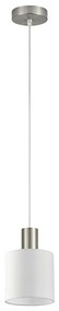 SE21-NM-4-SH1 ADEPT TUBE Nickel Matt Pendant White Fabric Shade+