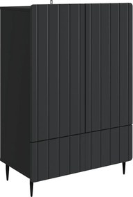 vidaXL Πλαϊνό γραφείο Μαύρο 66 x 34,5 x 97 εκ. Επεξεργασμένο Ξύλο