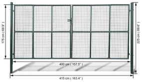 vidaXL Πόρτα Κήπου από Πλέγμα 400x175 εκ.