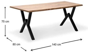Τραπέζι Walter Megapap Mdf - μεταλλικό χρώμα ακακίας 140x80x75εκ.
