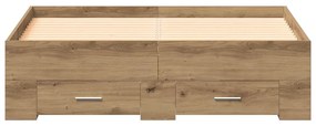 vidaXL Κρεβάτι με Συρτάρια με συρτάρι artisan δρυς 120 x 200 cm