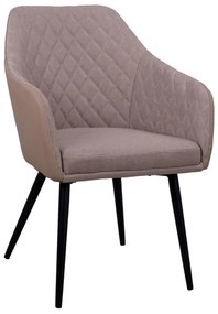 Καρέκλα-Πολυθρόνα CHARLES με Ύφασμα και PU Μπέζ 57x63x83Υεκ. 2αδα 57x63x83 εκ.