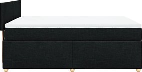 vidaXL Κρεβάτι Boxspring με Στρώμα Μαύρο 140x200 εκ. Υφασμάτινο