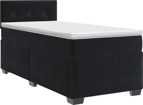 vidaXL Κρεβάτι box spring με στρώμα Μαύρο 80 x 200 cm Βελούδο