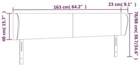 Κεφαλάρι με Πτερύγια Καπουτσίνο 163x23x78/88εκ. Συνθετικό Δέρμα - Καφέ