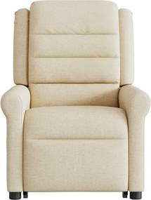 vidaXL Πολυθρόνα Ανακλινόμενη με Ανύψωση Κρεμ Υφασμάτινη