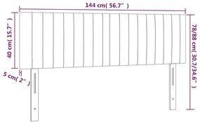 vidaXL Κεφαλάρι Κρεβατιού LED Μαύρο 144x5x78/88 εκ. Υφασμάτινο