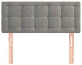 Κεφαλάρι Κρεβατιού Ανοιχτό Γκρι 90x5x78/88 εκ. Βελούδινο - Γκρι