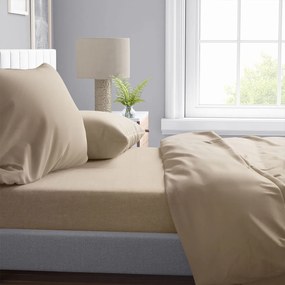 Σεντόνια Υπέρδιπλα (Σετ 240x270) Dimcol Solid Μπεζ