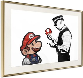 Αφίσα - Banksy: Mario and Copper - 30x20 - Χρυσό - Με πασπαρτού