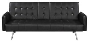 Καναπές Κρεβάτι WELLS PU Μαύρο 188x82x80cm Bed:168x100x36cm