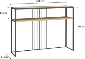 Κονσόλα Kary Megapap χρώμα φυσικό οξιάς 120x33x90εκ.
