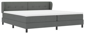 vidaXL Κρεβάτι box spring με στρώμα Σκούρο γκρι 200 x 200 cm ύφασμα