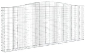 vidaXL Συρματοκιβώτια Τοξωτά 2 τεμ. 400x30x160/180 εκ. Γαλβαν. Ατσάλι