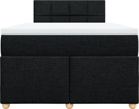 vidaXL Κρεβάτι Boxspring με Στρώμα Μαύρο 120x200 εκ. Υφασμάτινο