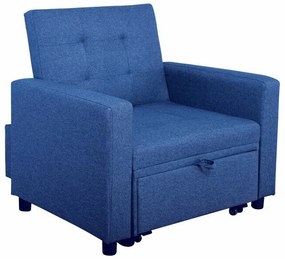 Πολυθρόνα Mesa 379, Λειτουργία ύπνου, Μπλε, 100x102x92cm, Πόδια: Ρόδες, Πλαστική ύλη