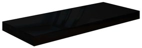 Ράφι Τοίχου Γυαλιστερό Μαύρο 60 x 23,5 x 3,8 εκ. MDF - Μαύρο