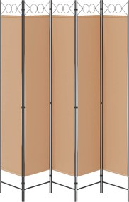 vidaXL 5-Panel Διχοτόμος Μπεζ 200 x 220 cm Ύφασμα