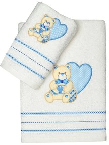 Σετ πετσέτες κεντητές Heart 01 Blue