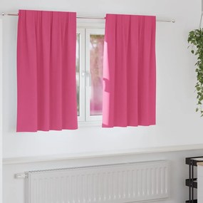 vidaXL Κουρτίνες με κουρτίνες 2 pcs Φωτεινό Ροζ 140x140cm Πολυεστέρας
