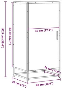 Παπουτσοθήκη Μαύρο 48x38x97,5 εκ. από Επεξεργασμένο Ξύλο - Μαύρο