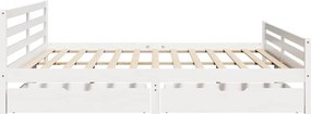 vidaXL Σκελετός Κρεβ. Χωρίς Στρώμα Λευκό 200x200 εκ Μασίφ Πεύκο