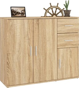 vidaXL Μπουφές Sonoma Δρυς 91 x 29,5 x 75 εκ. από Τεχνητό Ξύλο