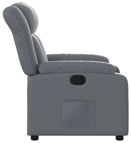 vidaXL Πολυθρόνα Ανακλινόμενη Γκρι από Συνθετικό Δέρμα