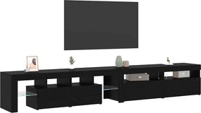 vidaXL Ντουλάπι TV με LED 3 pcs Μαύρη Οξυά 260 x 37 x 40 εκ