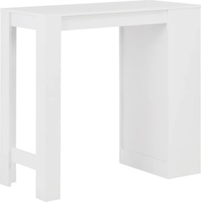 vidaXL Τραπέζι Μπαρ με Ράφια Λευκό 110 x 50 x 103 εκ.