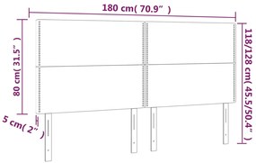 vidaXL Κεφαλάρι Κρεβατιού LED Σκούρο Πράσινο 180x5x118/128 εκ.
