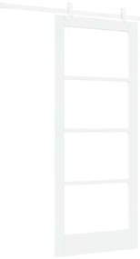 vidaXL Συρόμενη Πόρτα Χειροκίνητος Λευκό 83 x 202 εκ. Ξύλο και μέταλλο